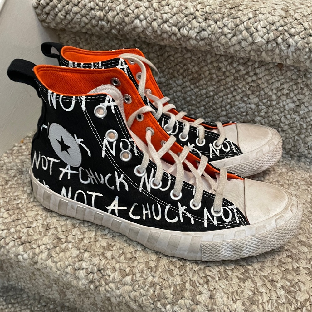 Converse Mens 9 “Not A Chuck” High-Top Sneakers - Black and Orange